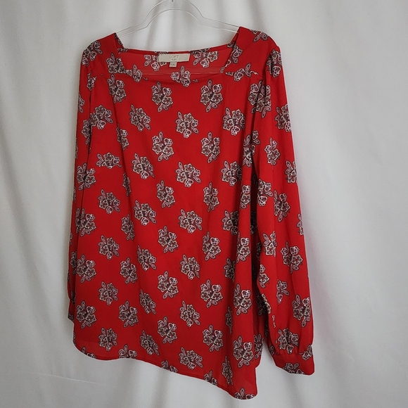 Loft Square Neck Floral Print Plus Size Blouse 18 - Picture 6 of 6